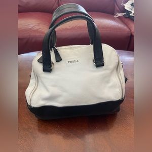 Black and white Furla purse